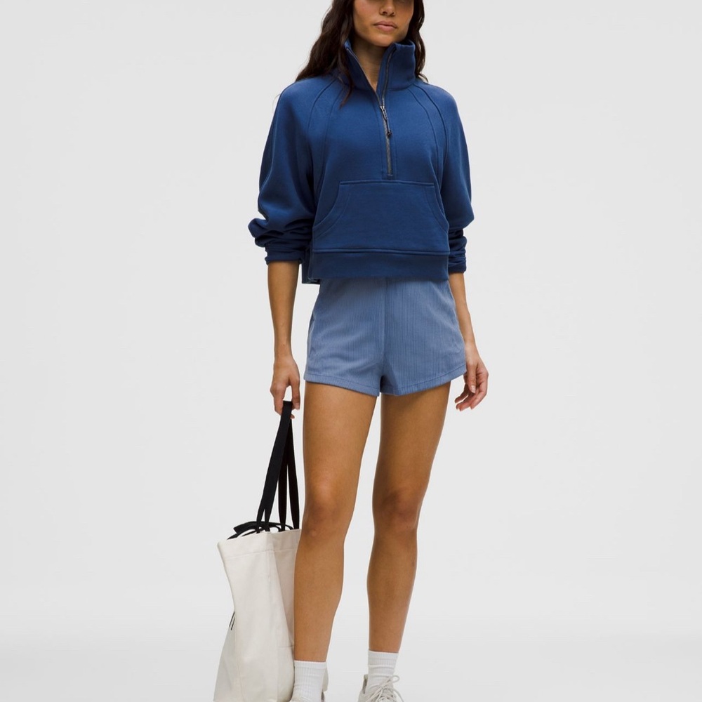 NWT Lululemon Ribbed Softstreme HR Short 2” Size 4 in Oasis Blue